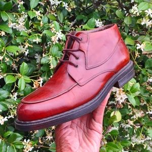 Bacco Bucci Ankle Boots Apron Toe Casual Brown Leather Chukka